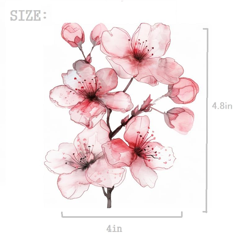 White Cherry Blossom Car Sticker Decal, Sakura Blossom Flower